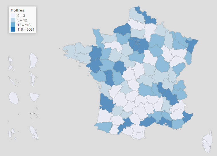 Carte des offres d'emploi