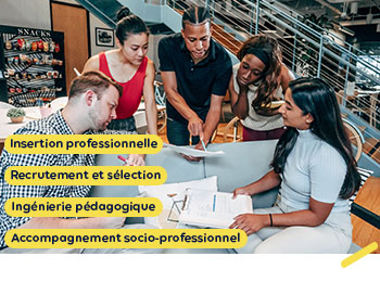 le recrutement et la sélection des publics cibles de la GEN; l’ingénierie pédagogique; l’accompagnement socioprofessionnel; l’insertion professionnelle